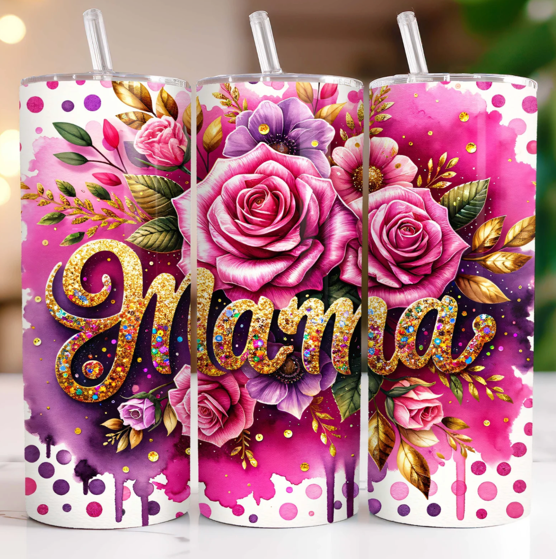 Floral Mama -20oz Skinny Tumbler