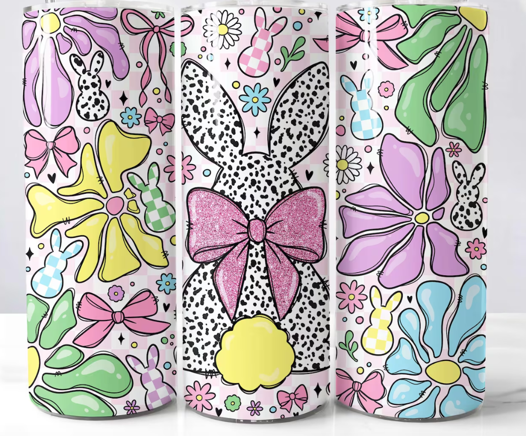 Retro Easter Bunny-20oz Skinny Tumbler