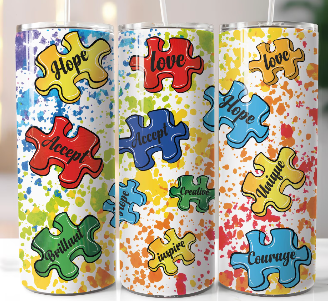 Autism Awareness 20oz Skinny Tumbler