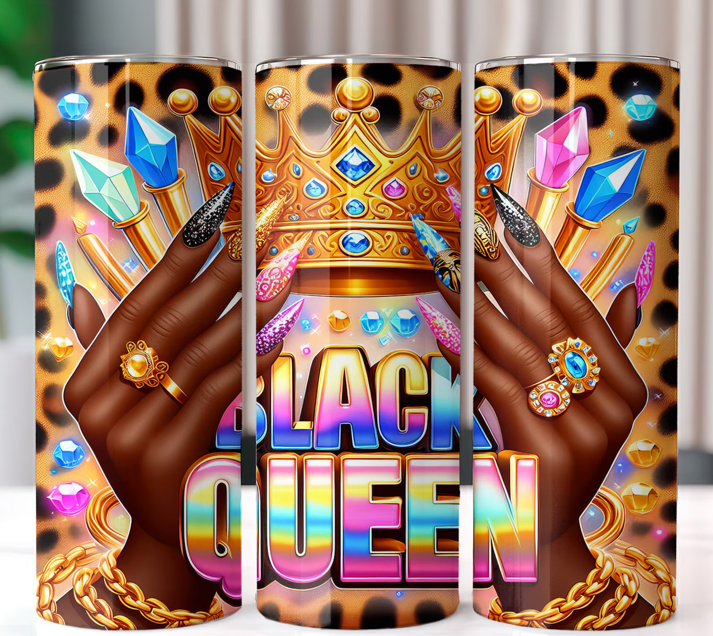 Black Queen 20oz Skinny Tumbler
