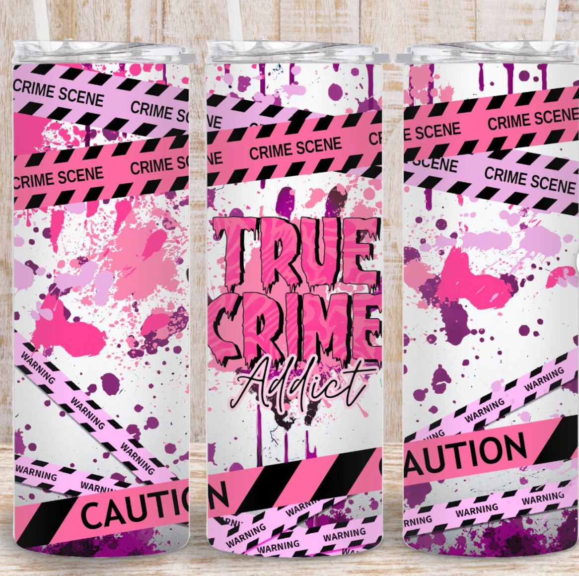 True Crime Addict Pink -20oz Skinny Tumbler
