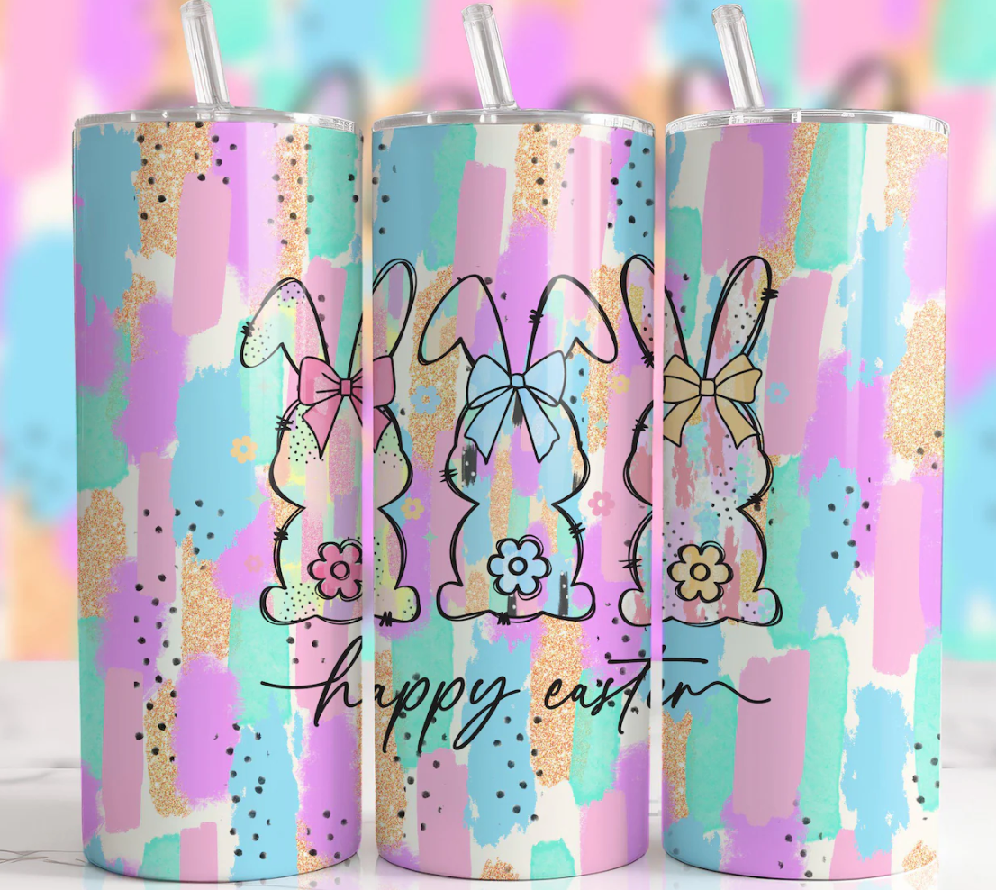 Brush Stroke Easter Bunny-20oz Skinny Tumbler