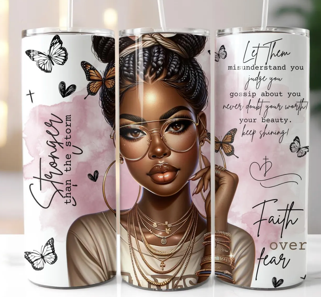 Let Them Black Woman Tumbler -20oz Skinny Tumbler