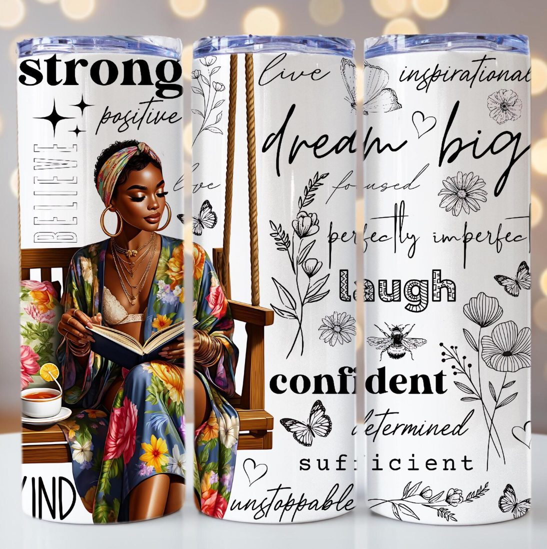 Positive Affirmations -20oz Skinny Tumbler