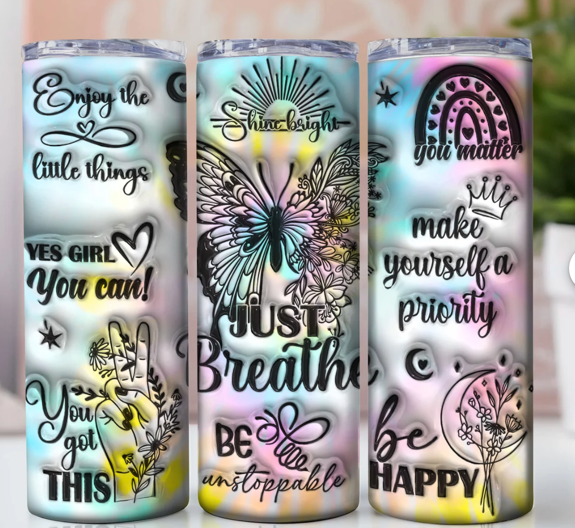 Butterflies Inspirational -20oz Skinny Tumbler