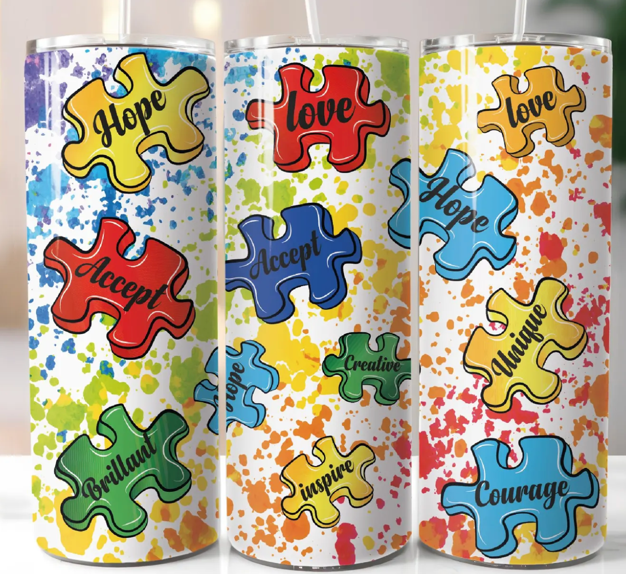 Autism Awareness 20oz Skinny Tumbler