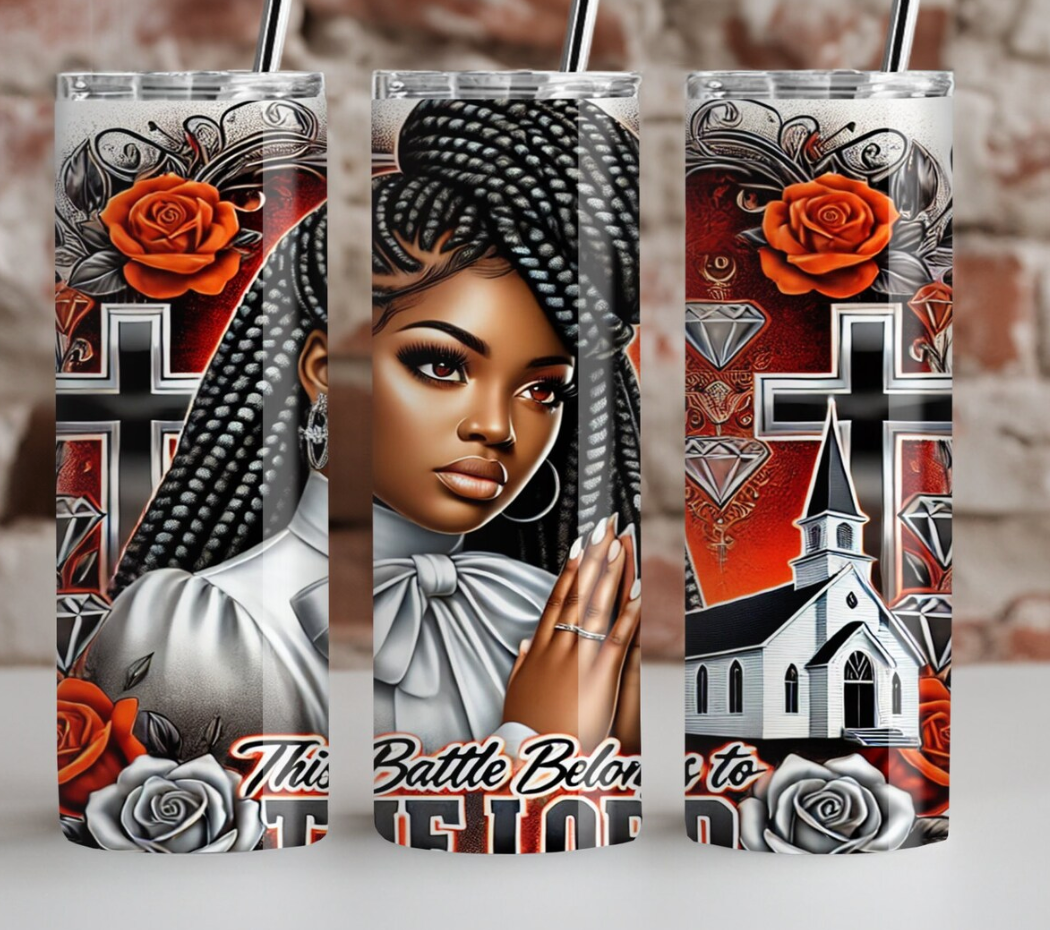 The Battle Belongs To The Lord-20oz Skinny Tumbler