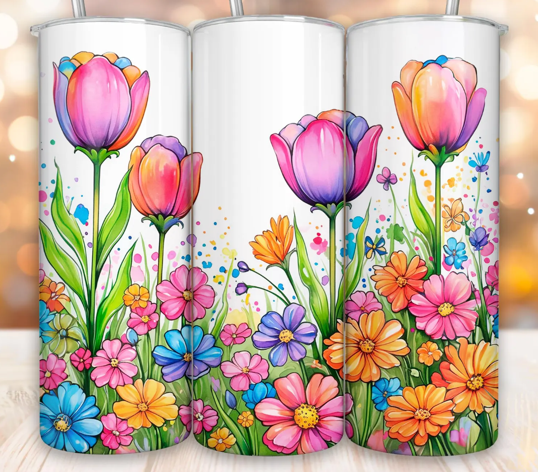 Floral -20oz transfer