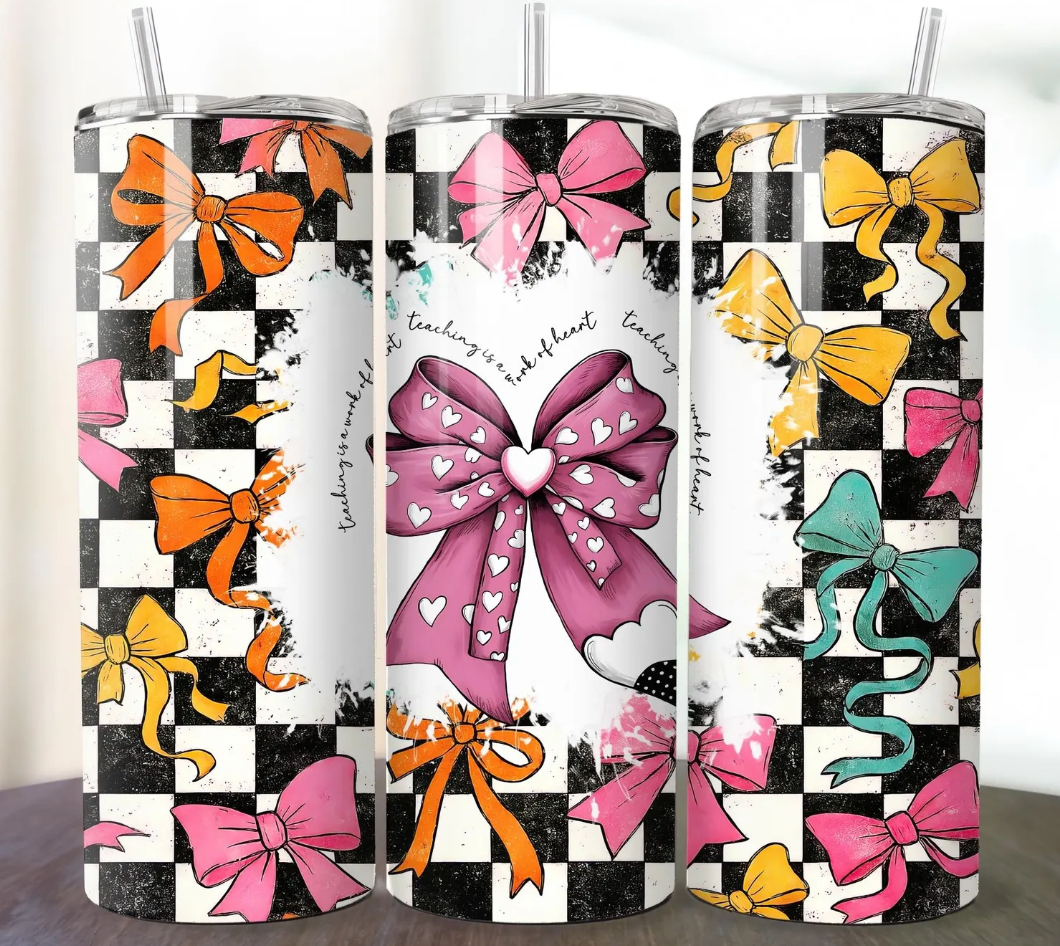 Teacher Coquette Bow -20oz Skinny Tumbler (Copy)
