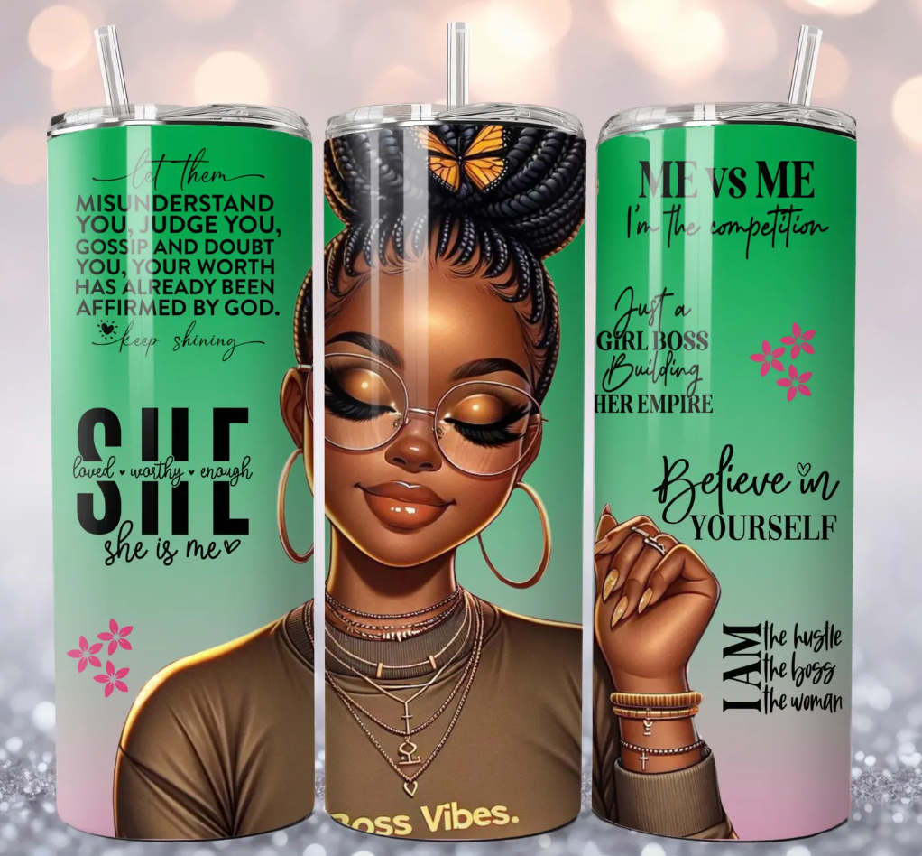 She is me-20oz Skinny Tumbler