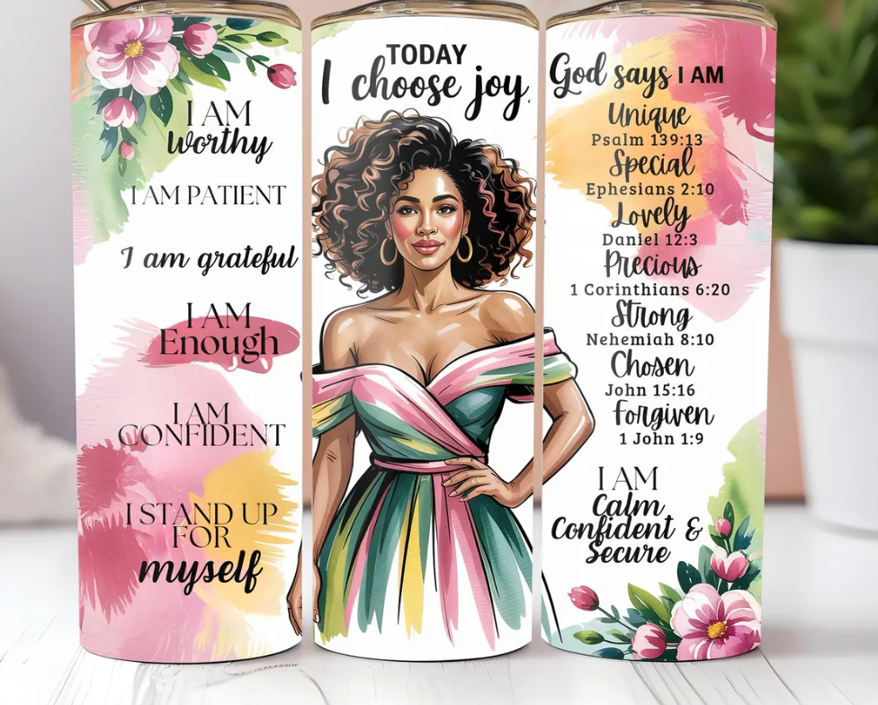 Self Love Affirmation-Tumbler Wrap -20oz Skinny Tumbler