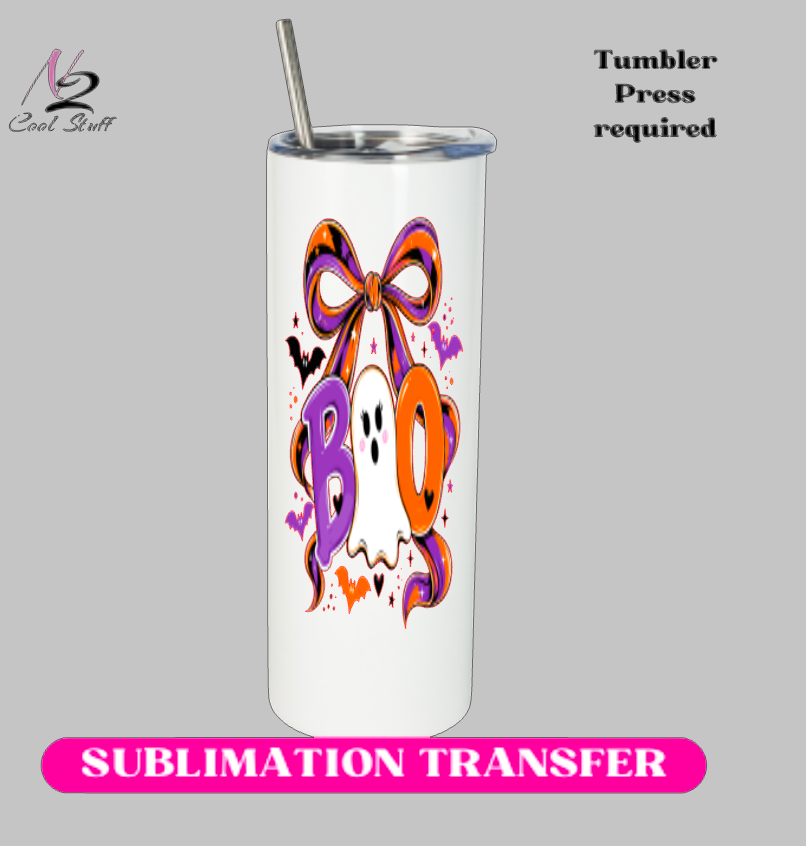 Boo- -20oz Skinny Tumbler (NOT A WRAP AROUND)