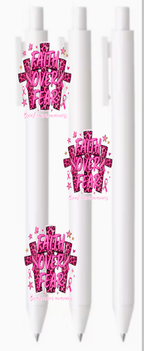 Faith over Fear (Three Cross) (Breast Cancer Awareness month )-UV DTF