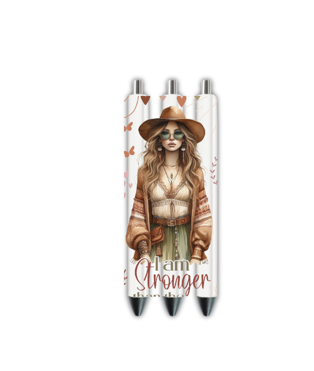 I am Stronger than the storm- Positive Affirmations, Self Love Caucasian Woman -Journal UV DTF DECAL