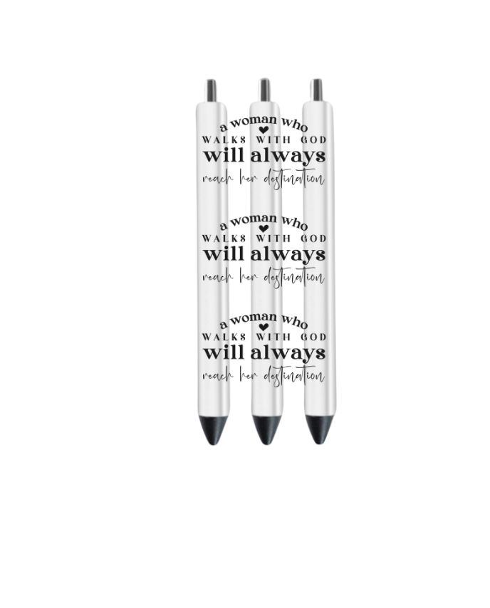 A woman who walks with god will always reach her destination- Journal UV DTF DECAL