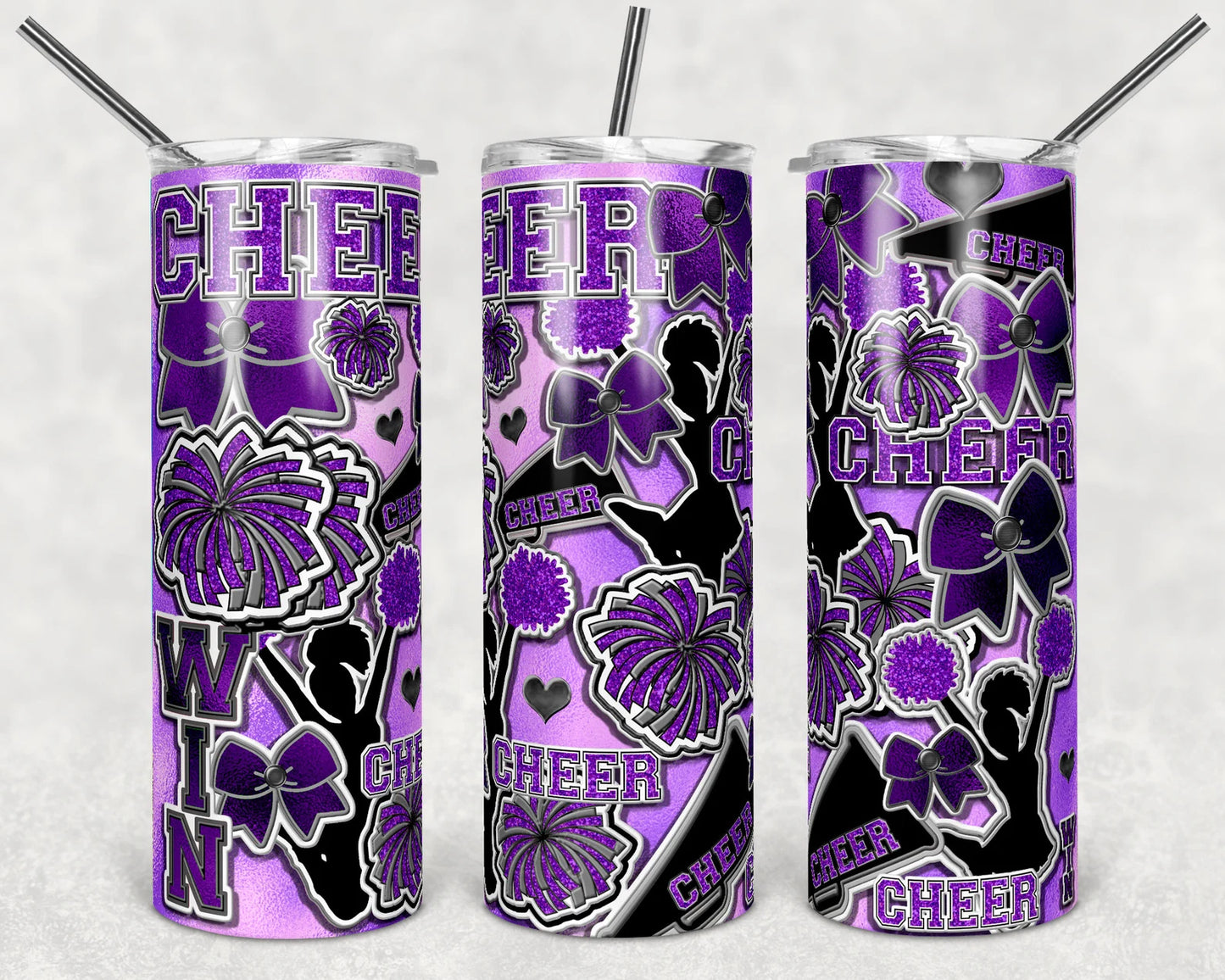 Cheer (Purple) -20oz Skinny Tumbler
