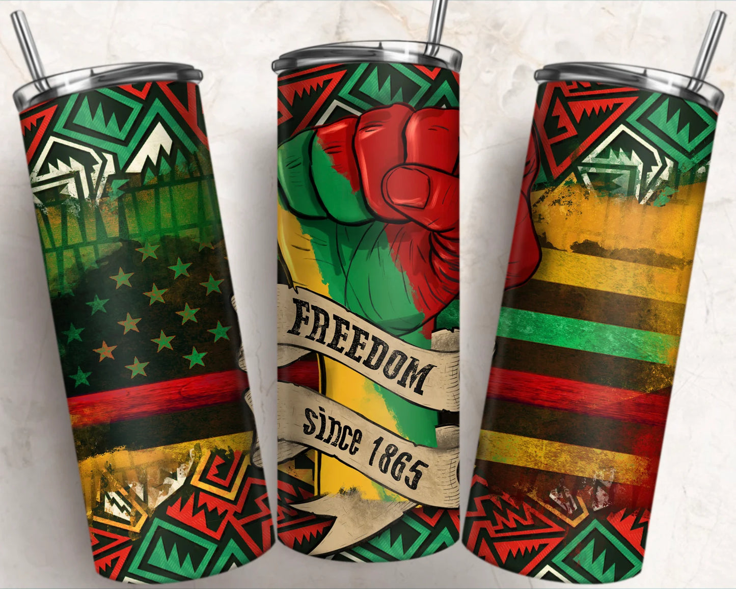 Juneteenth freedom since 1865-20oz Skinny Tumbler