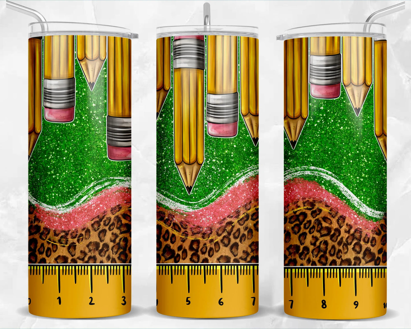 Teacher life with pencils20oz Skinny Tumbler Sublimation