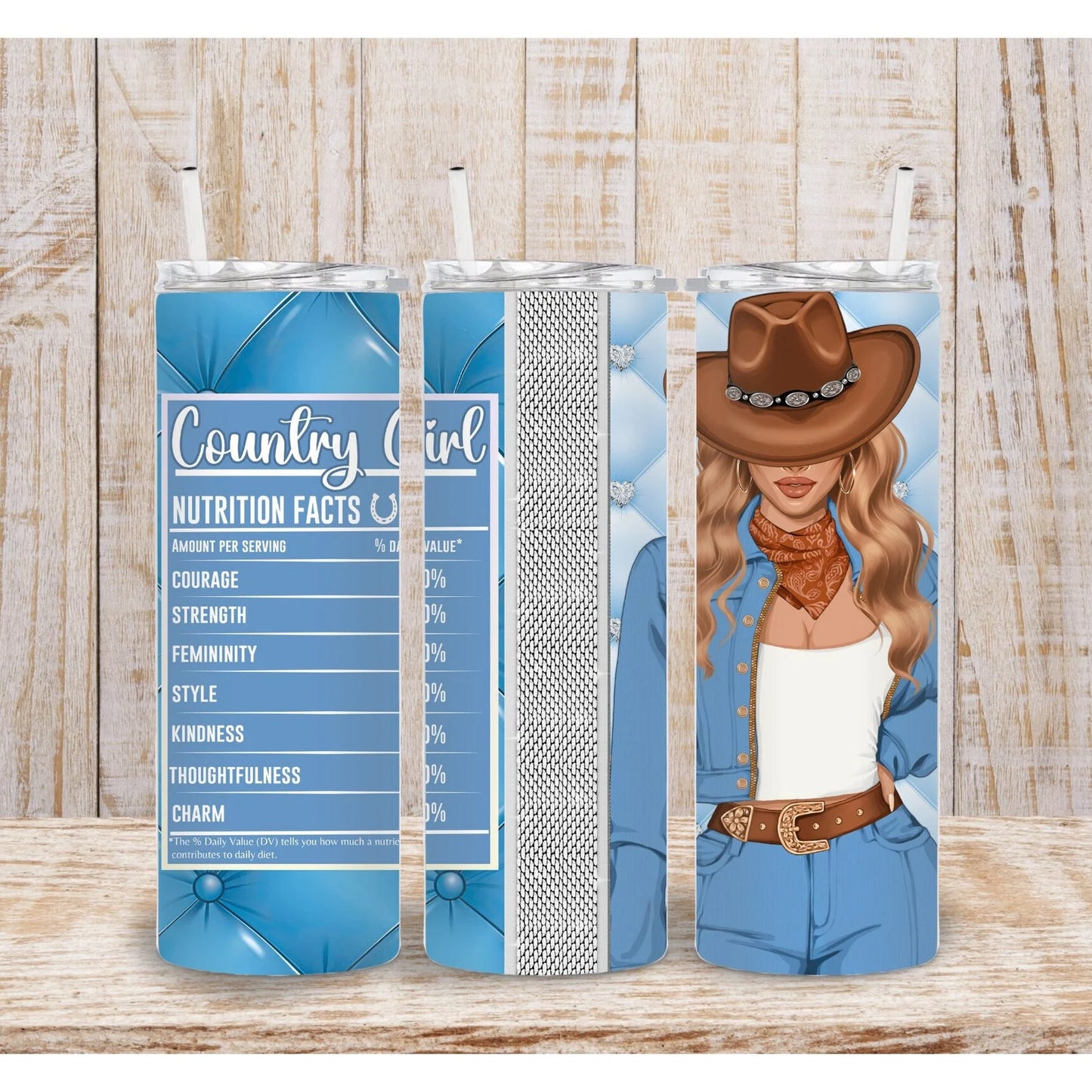 Glam Country Girl-20oz Skinny Tumbler