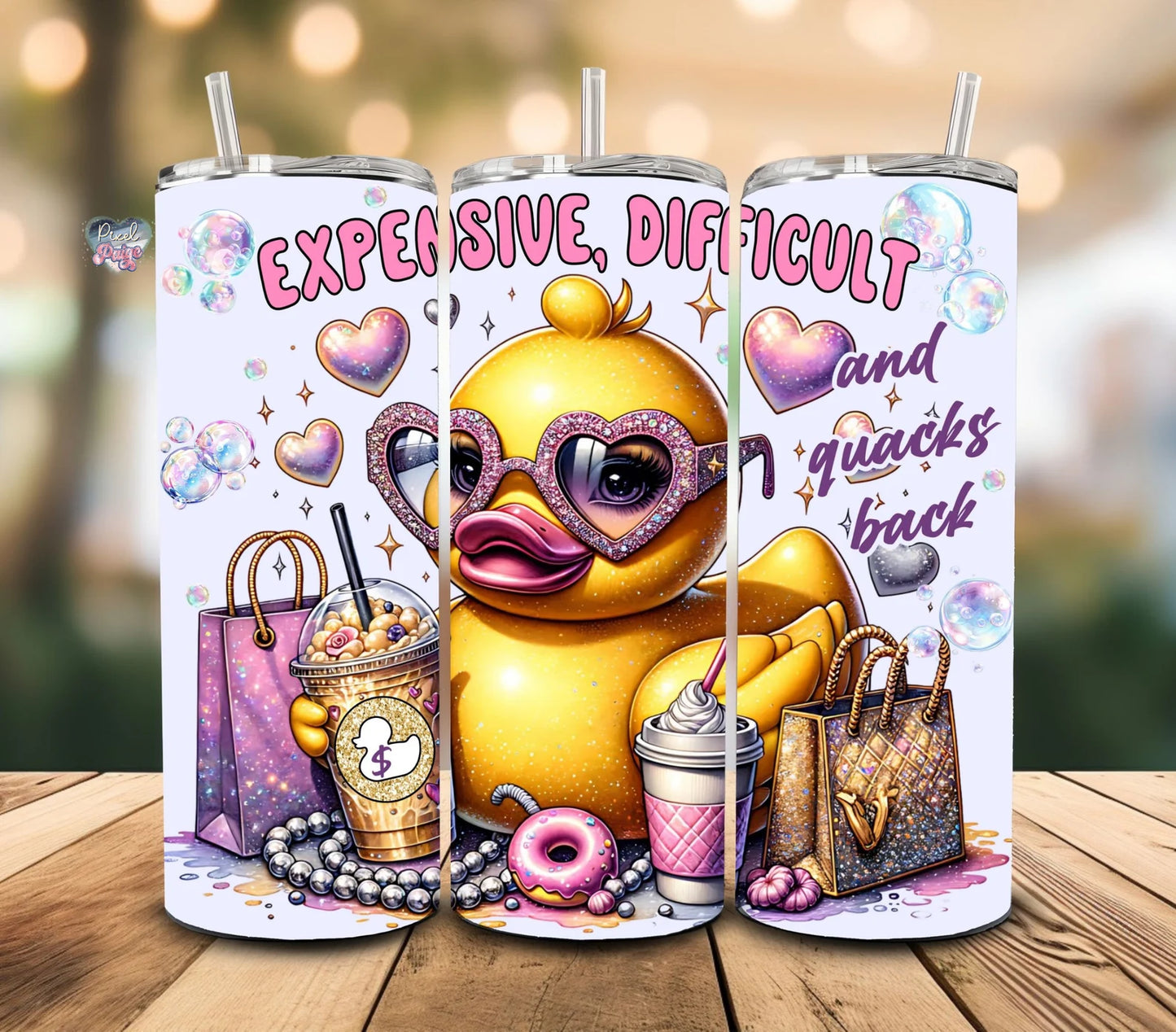 Sassy Rubber Duck -Tumbler Wrap -20oz Skinny Tumbler