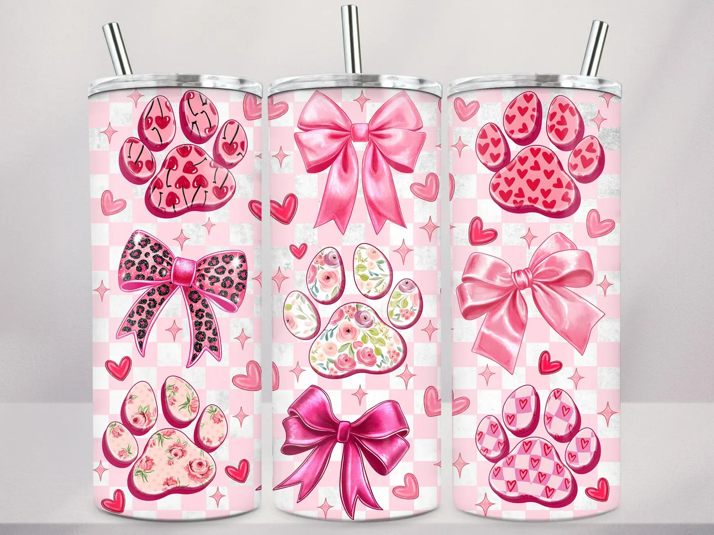 Dog Valentine Coquette -20oz Skinny Tumbler