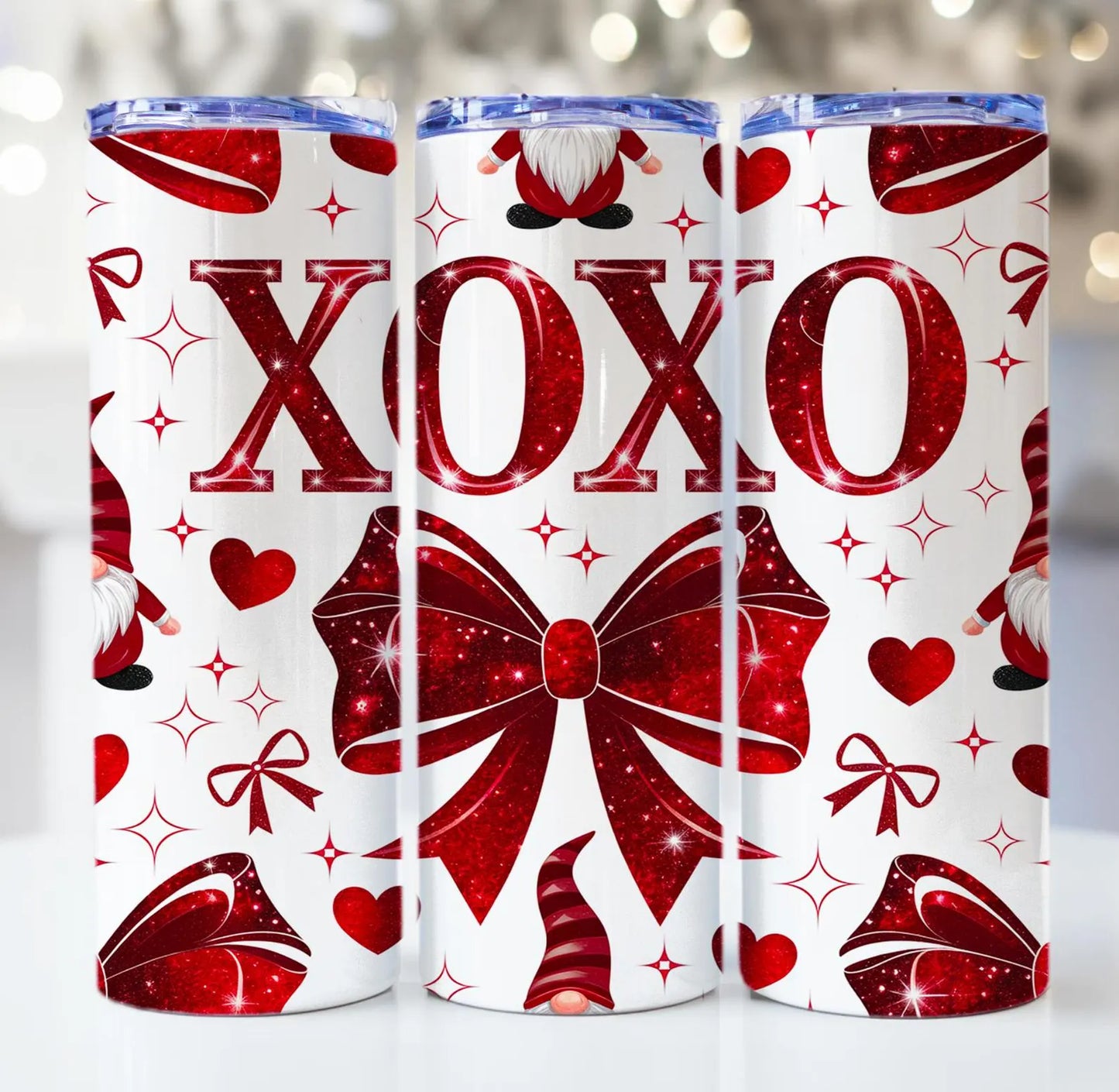 Coquette Bow Valentine'sTumbler Wrap -20oz Skinny Tumbler