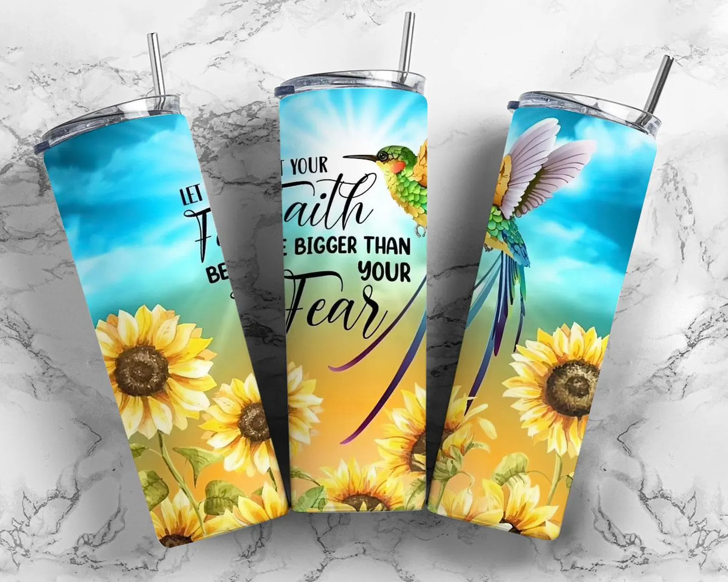 Faith Over Fears -20oz Skinny Tumbler