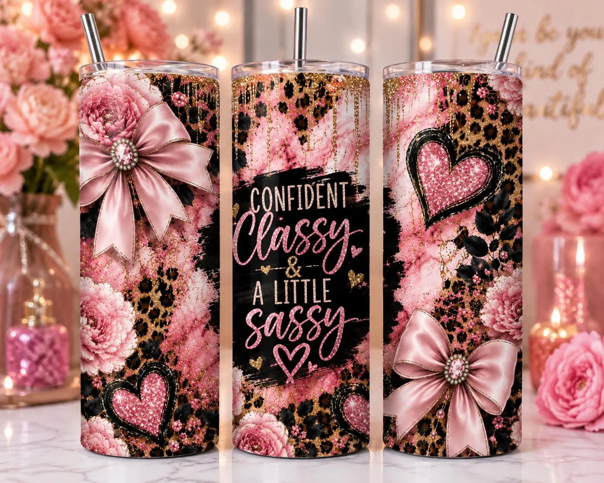 Confident Classy & A Little Sassy -20oz Skinny Tumbler