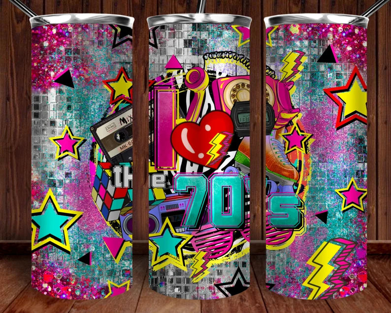 I love 70s -20oz Skinny Tumbler