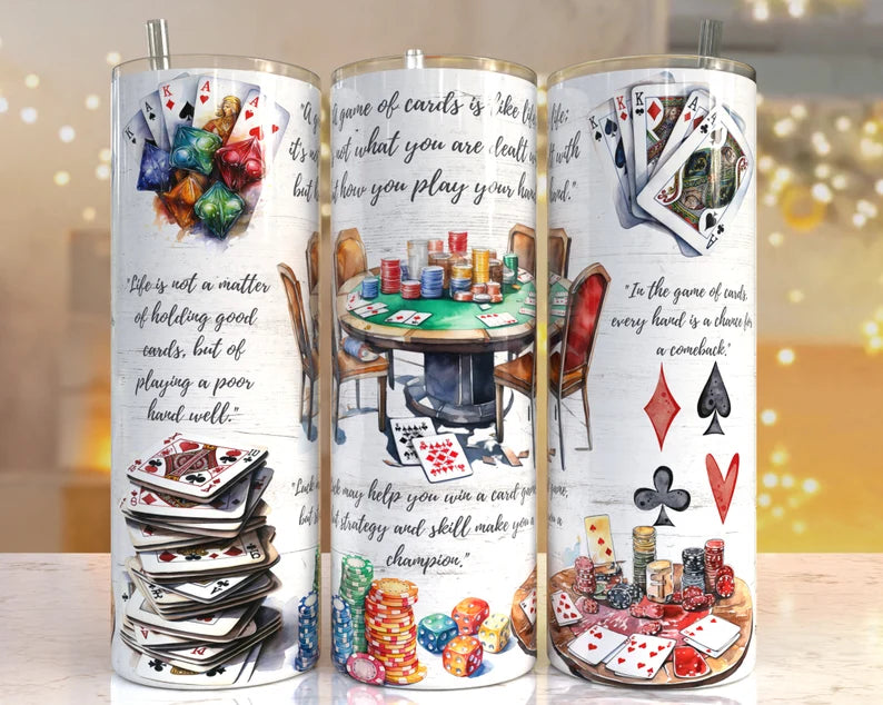 Casino cards-20oz Skinny Tumbler