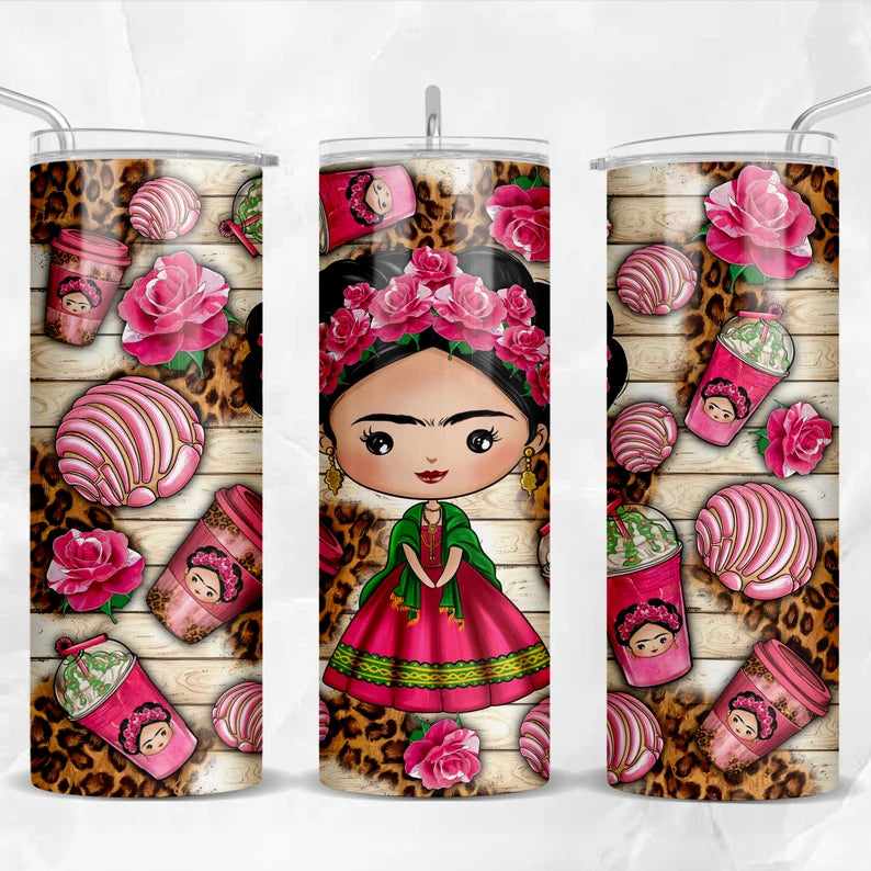 Coffee and concha pan -20oz Skinny Tumbler Sublimation
