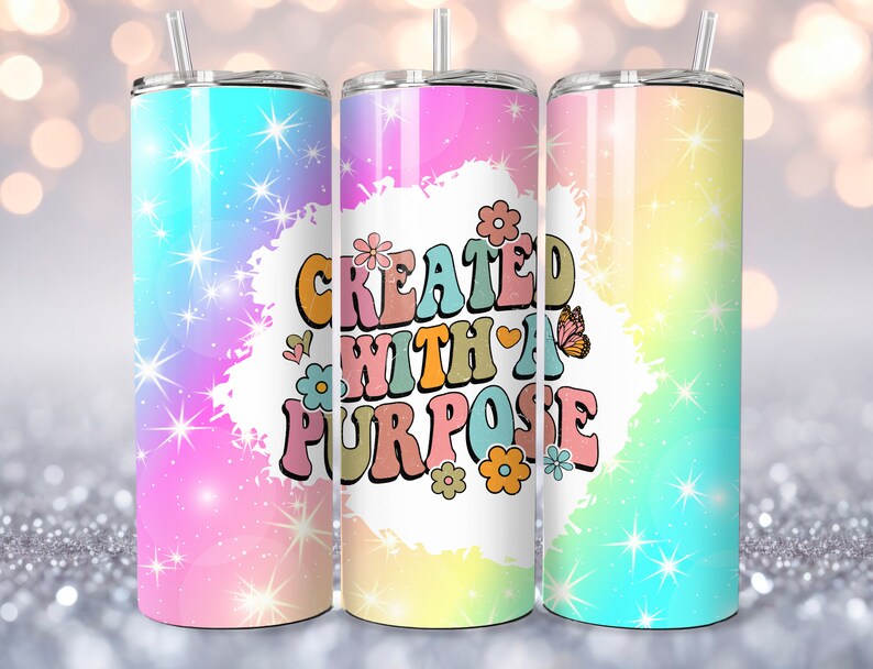 created with a purpose -20oz Skinny Tumbler
