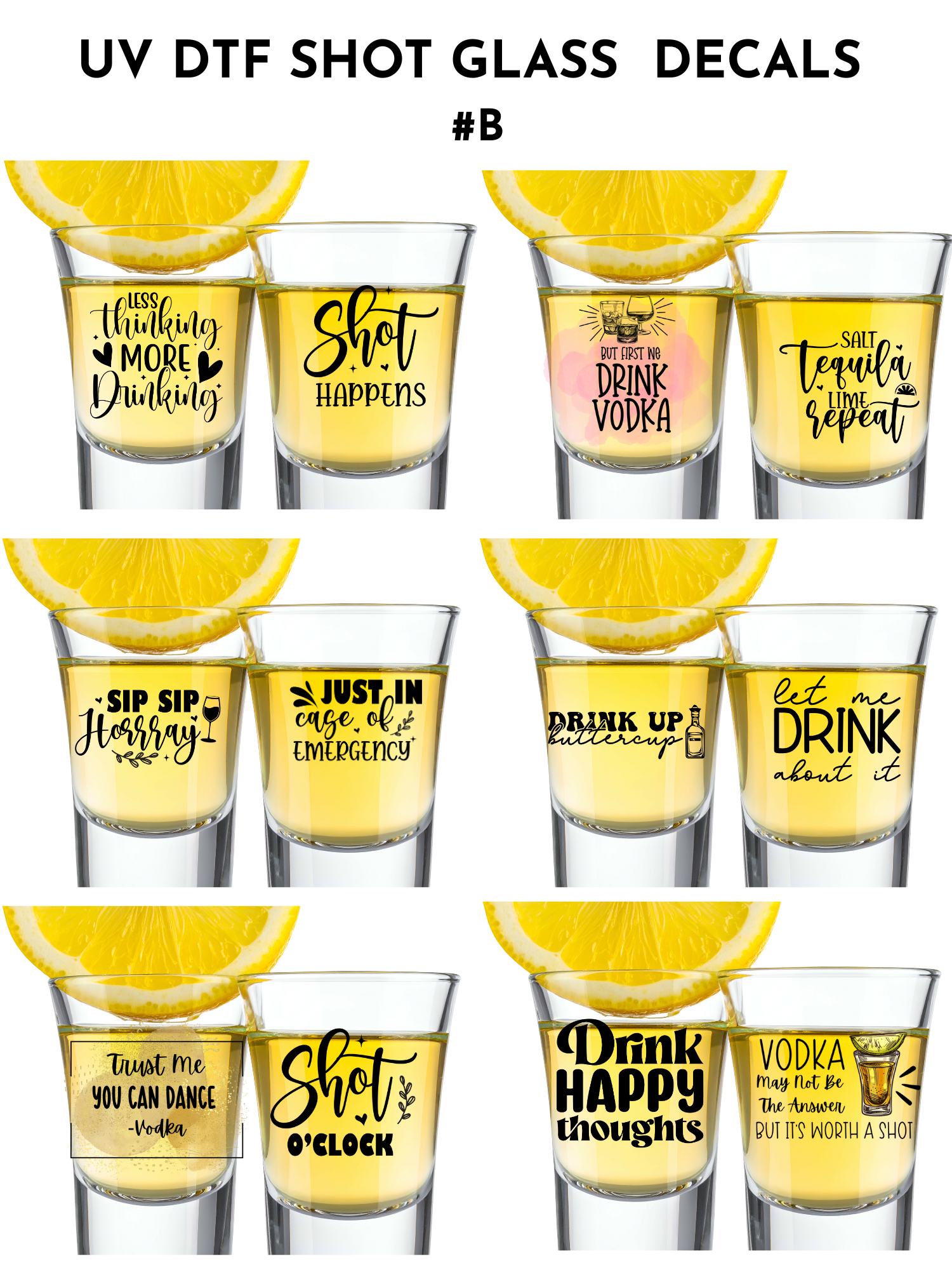 UV Dtf Minis & Keychain Decals & Shot glasses (SOLD BY THE SHEET ...