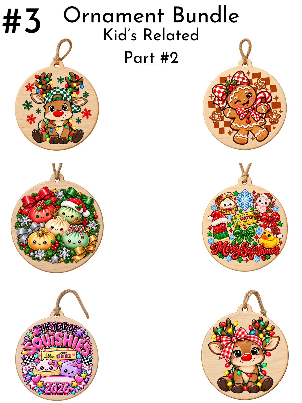 #3- Ornaments SheeT (KIDS RELATED #2 ) ( Christmas Theme) -UV DTF