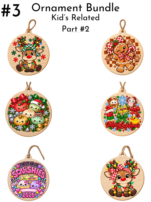 #3- Ornaments SheeT (KIDS RELATED #2 ) ( Christmas Theme) -UV DTF