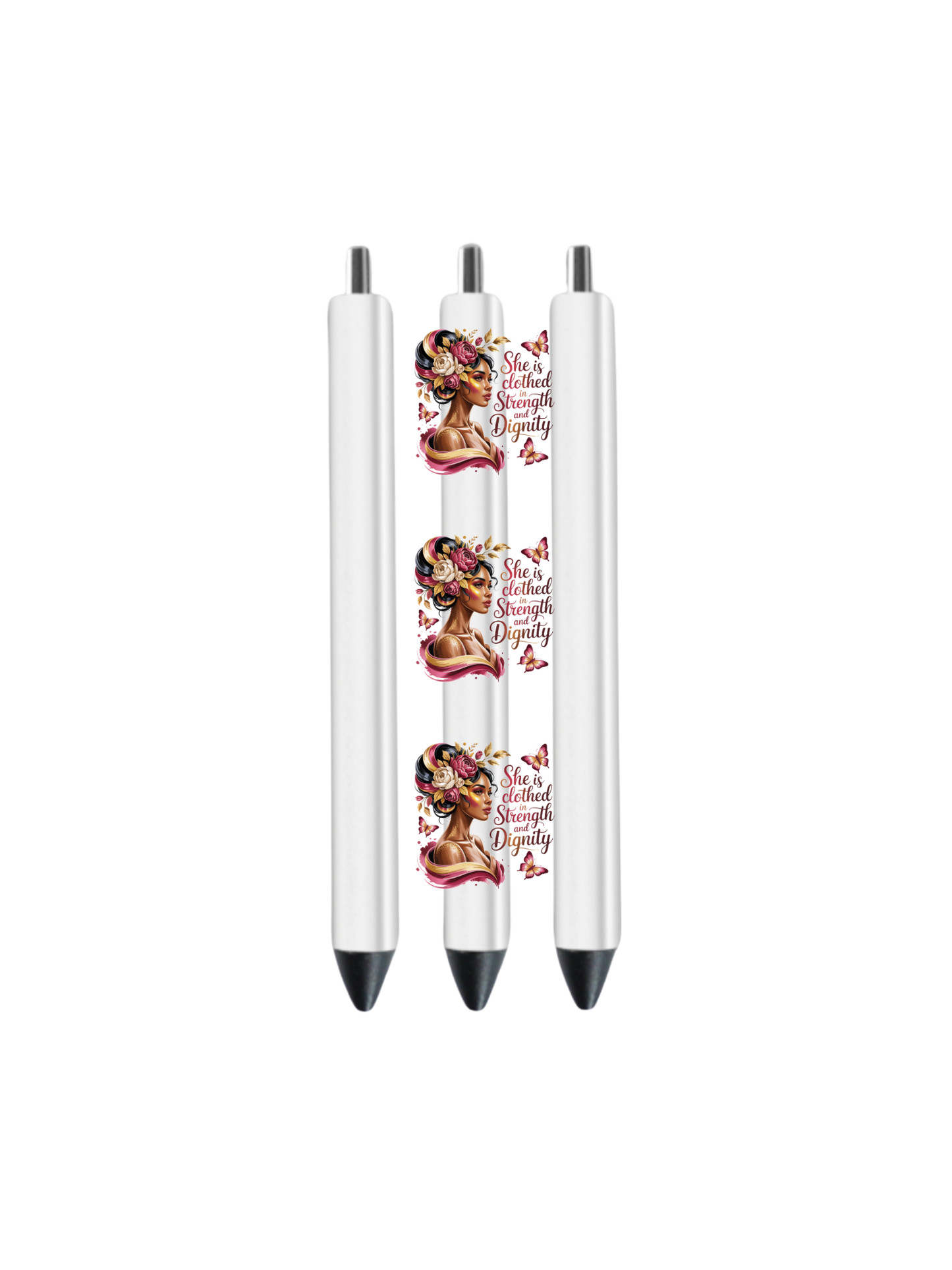 She is clothed in Strength and Dignity (Melanin Christian related) -Journal UV DTF DECAL