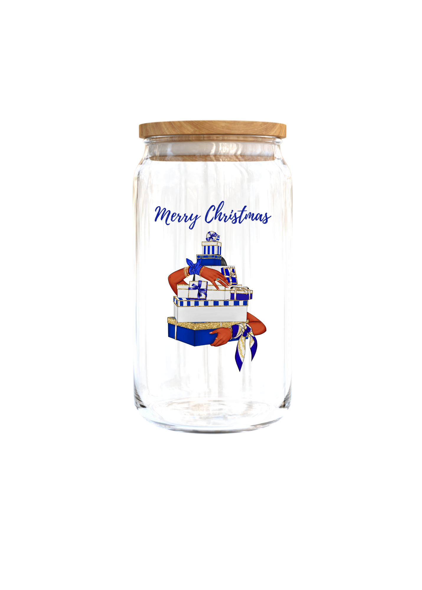 Merry Christmas (Gift boxes) BLUE, WHITE-UV DTF