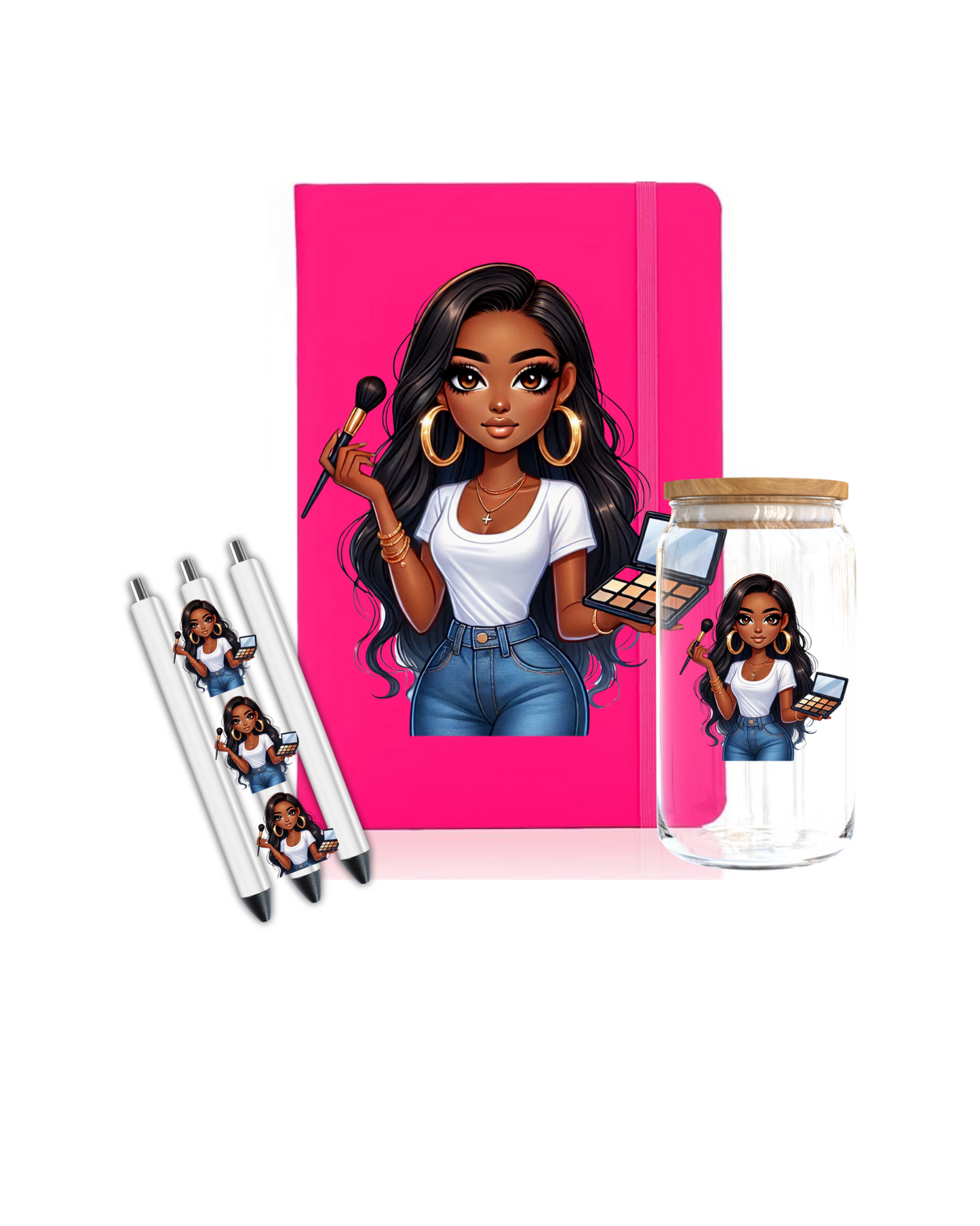 Makeup-(Black Woman)- Journal UV DTF