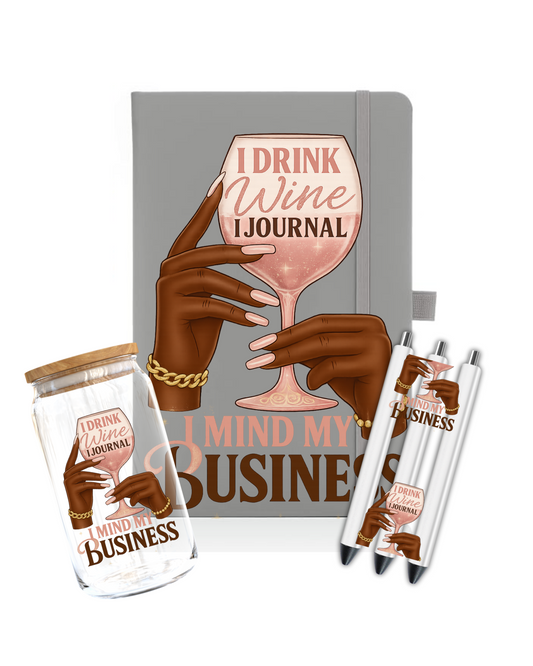 I drink wine i Journal - Journal UV DTF