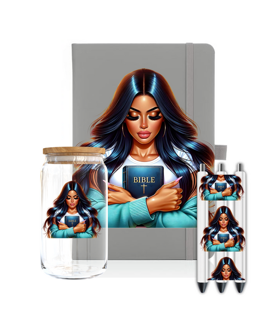 Latino holding bible- Journal UV DTF