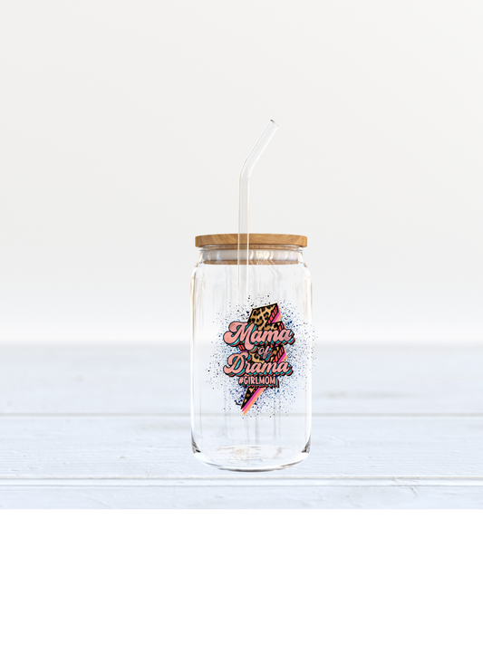 Mama of Drama #girlmom- UV DTF DECAL 3''