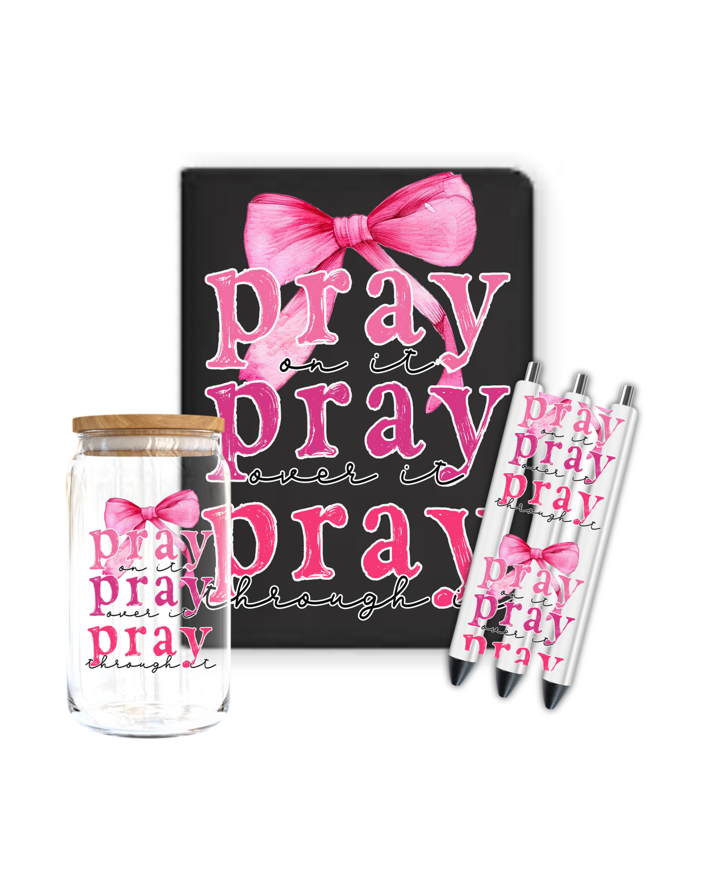 Pray on it - pink - Journal UV DTF