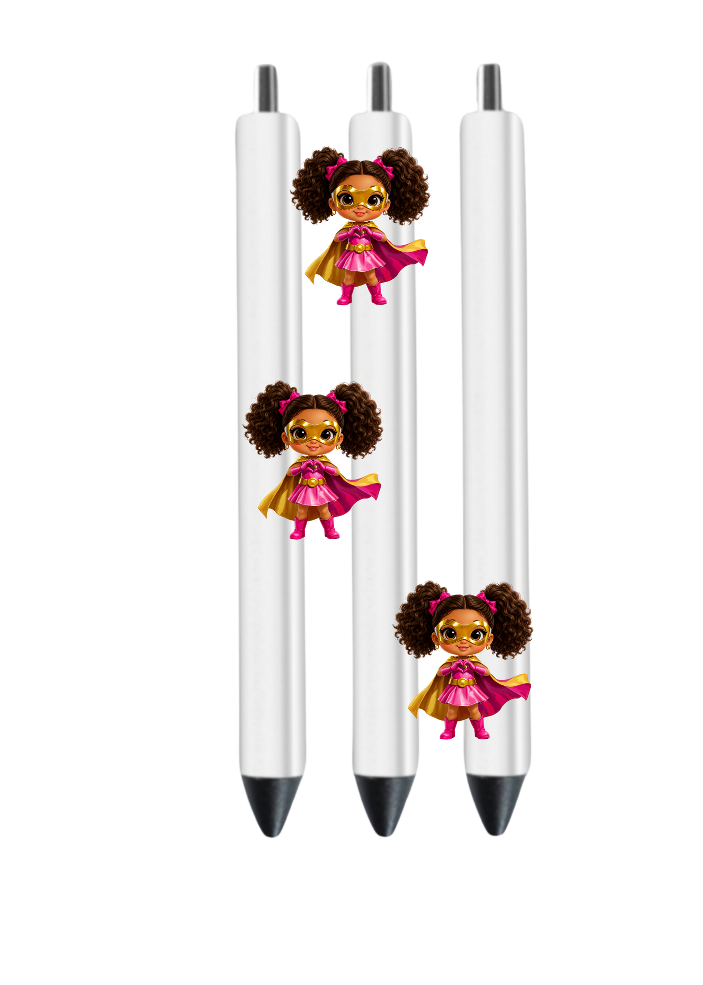Little Girl Pink Super Hero (Latino) -UV DTF