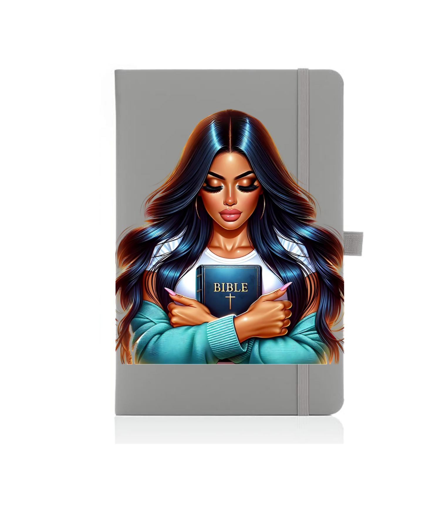 Latino holding bible- Journal UV DTF