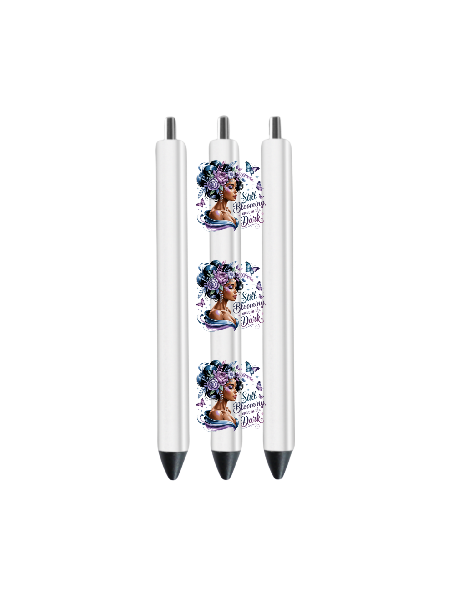 Still Blooming, even in the dark (Melanin Christian related) -Journal UV DTF DECAL