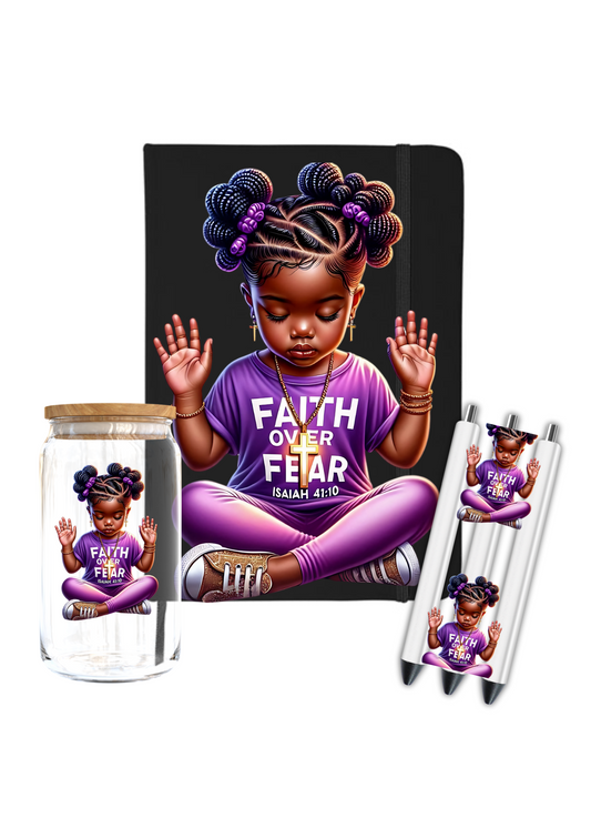 Faith over Fear -purple- Journal UV DTF
