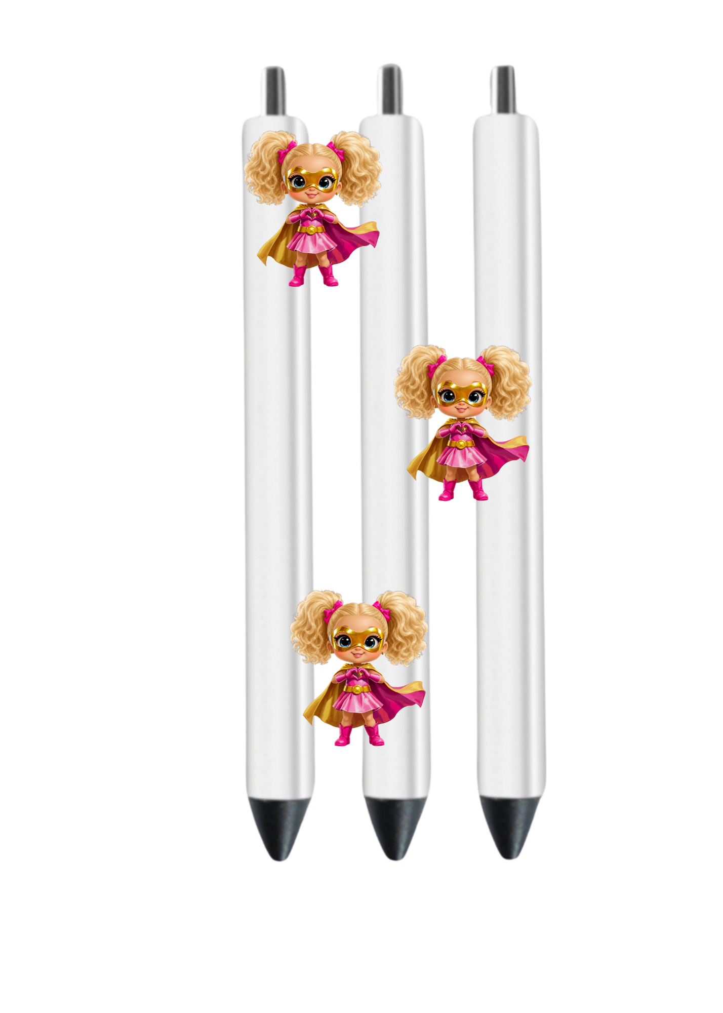 Little Girl Pink Super Hero (Vanilla ) -UV DTF