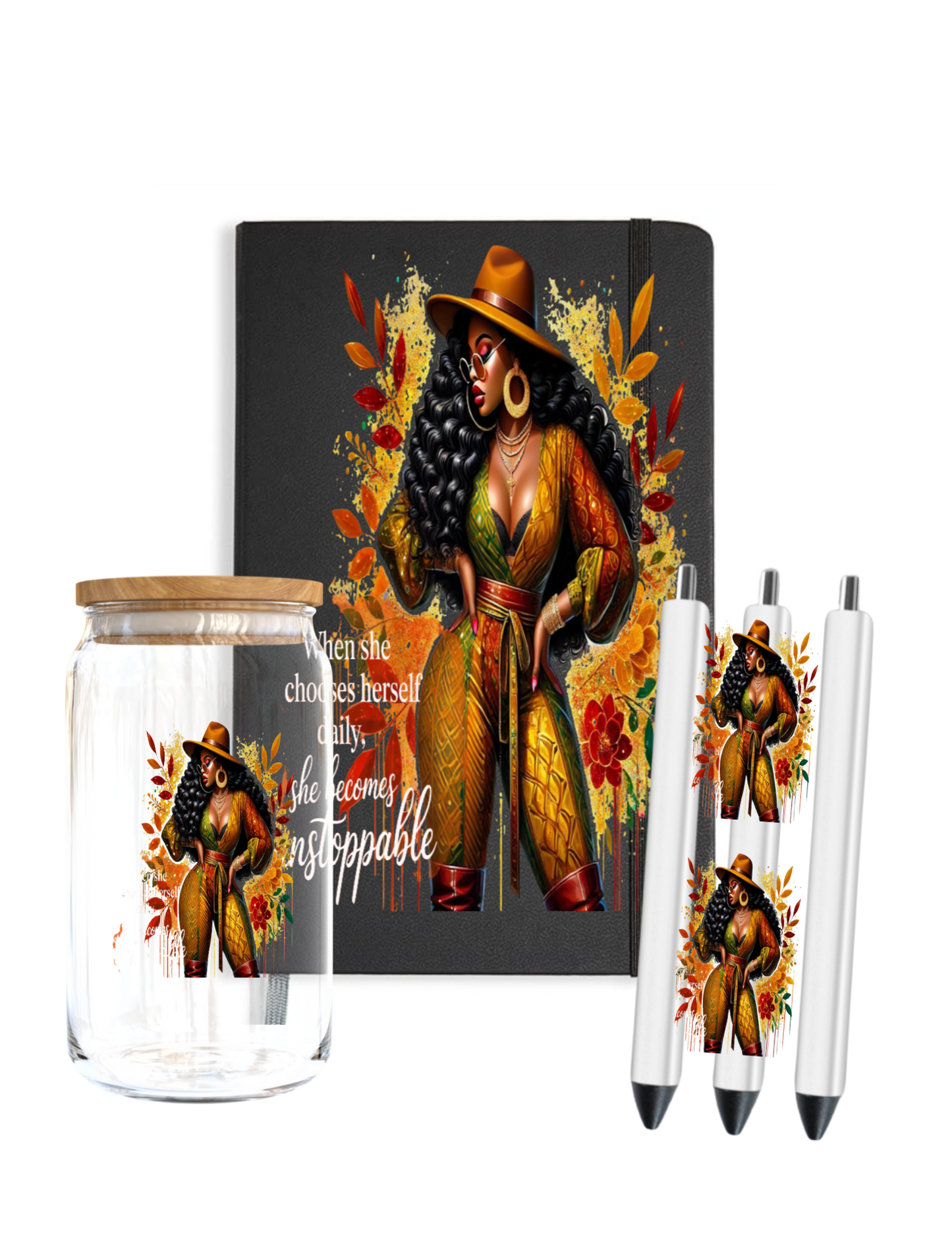 When she chooses herself daily, she becomes unstoppable-(Melanin Women)-UV DTF