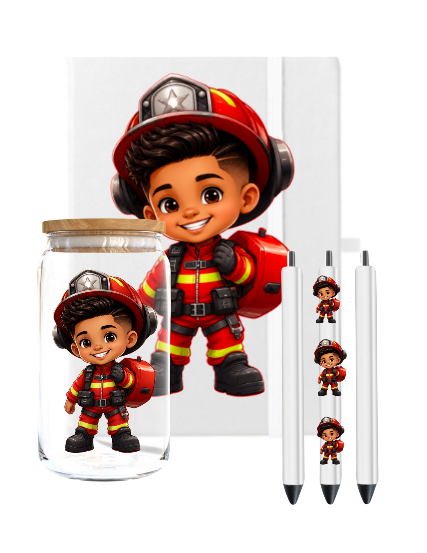 Little Boy Fire Figther  (Latino) -UV DTF