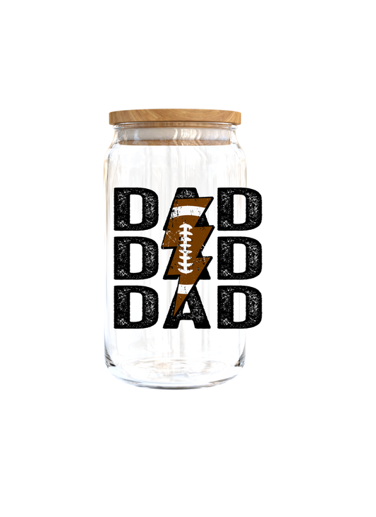 Dad Football-UV DTF DECAL 3'' (Double Sided)